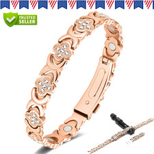 PURE COPPER CLOVER MAGNETIC BANGLE - NATURAL HEALING FOR ARTHRITIS  BODY PAIN