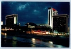 1960 Atlantic City New Jersey Postcard Trump Plaza Centerpiece Boardwalk Night