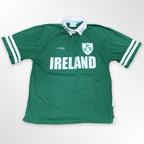 Vintage Ireland Rugby Jersey Men’s XXL Green Lansdowne Shamrock Collared Shirt