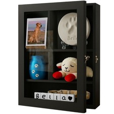 Pet Memorial Shadow with Adjustable Shelves,12  16 Inch Solid Wood Deep Memo...