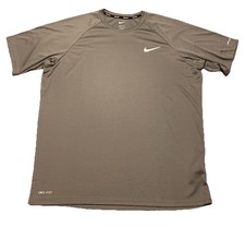 Nike Swim Shirt Gray Performance NESSA586-051 UPF 40 Dri Fit Men's Sz Large NWT