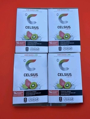 CELSIUS Kiwi Guava Lime On the Go Energy Powder Sticks 56 Pack 200mg Caffeine
