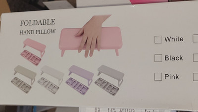 Foldable Nail Hand Rest with Hand Pillow for UV Lamps, Pink