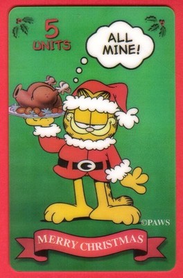 Garfield The Cat Als Santa Mit Truthahn Servierplatte All Mine Telefonkarte