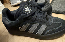 adidas Samba Herren Sneaker Wildleder Schwarz/Grau Low Top Schnürung EU 44