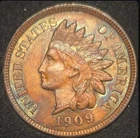 1909 Indian Head cent - Uncirculated Red/Brown - MONSTER TONER - FREE SHIPPING