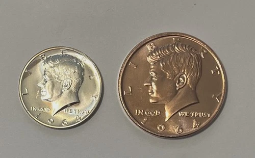 1964 Kennedy Half Dollar GEM PROOF - 90% silver + 1oz copper Free shipping!!
