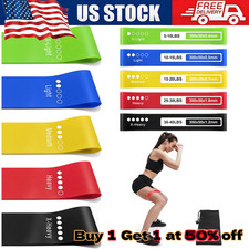 Resistance Bands Loop Set of 5 Exercise Workout CrossFit Fitness Yoga Booty Band