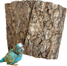 Cork Bark Perch for Birds 12"X8" Natural Cork Chewing Toy 2 PCS Flat Budgies Bar