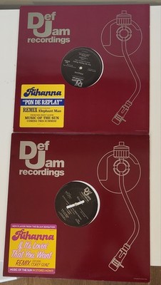 Rihanna X2 12'' Vinyl Pon De Replay Remix, If Its Lovin You Want Remix Ex Cond