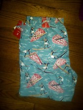 NWT MENS IZOD AQUA SURFBOARD PATTERN SWIM TRUNKS XL