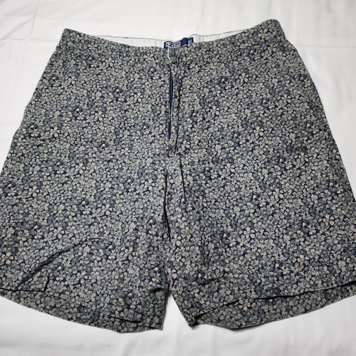 Vtg Polo Ralph Lauren Mens Shorts Floral Flower Print Linen Cotton 36 All Over