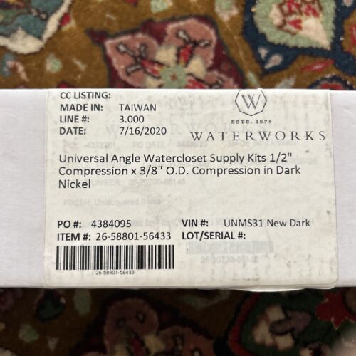 Kits de suministro de armario de agua de ángulo universal Waterworks 1/2"" sudor x 3/8"" O.D. Comp. - Imagen 2 de 3