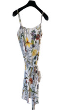 Gucci Dress Flower Floral Print 100% Silk Sleeveless Multicolor Size M Women's