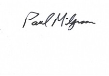 Paul Milgrom "Nobel Prize Economic 2020" autograph signed 10x15 cm card
