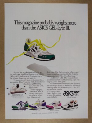 1990 Asics GEL-Lyte III Running Shoe vintage print Ad