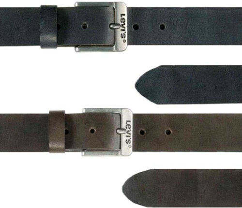 Cinturones de cuero Levi's negros 95 cm / 37 pulgadas y marrones 70 cm / 27 pulgadas - Imagen 1 de 11