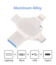 1TB 256GB USB 3.0 Flash Drive Memory Stick All-in-1 Thumb Pen Type C OTG Metal