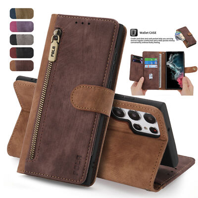 Zipper Leather Wallet Phone Case For Samsung A72 A82 A52 A32 A90 A53 A33 A71 A20