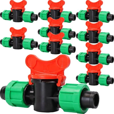 GARTENEXPRESS Absperrhahn Kugelhahn Steckverbinder Tropfschlauch 16 mm Bewässerungssysteme x10