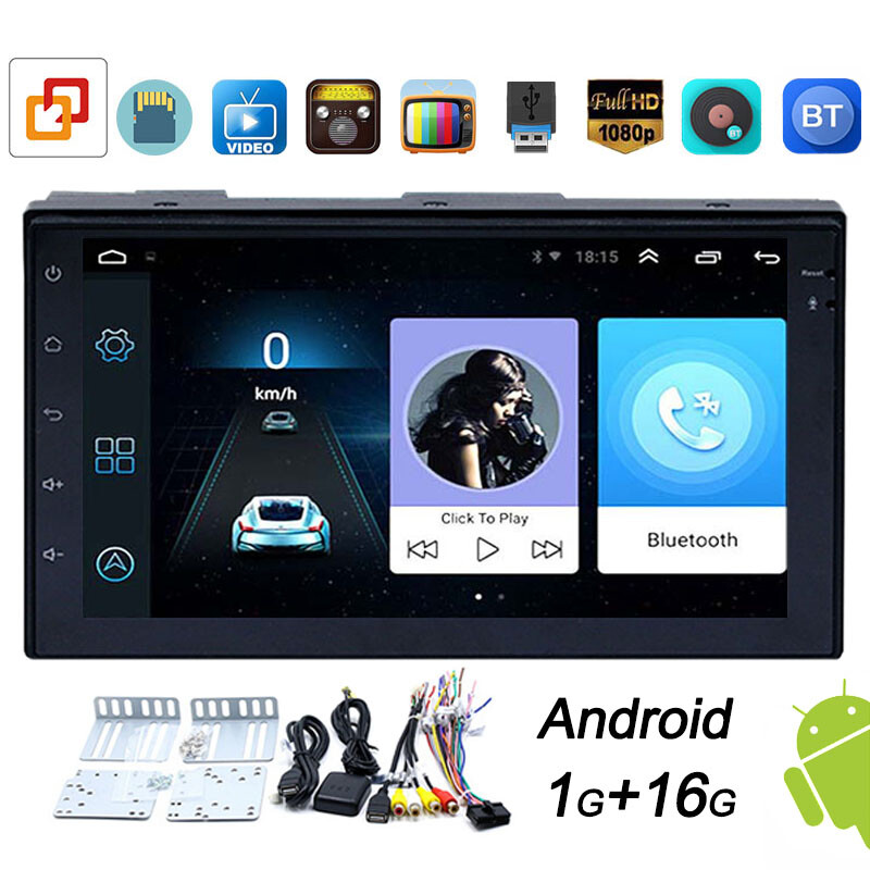 7 Inch Double DIN Car Stereo with GPS Bluetooth WiFi Touchscreen FM MP5 Player-image