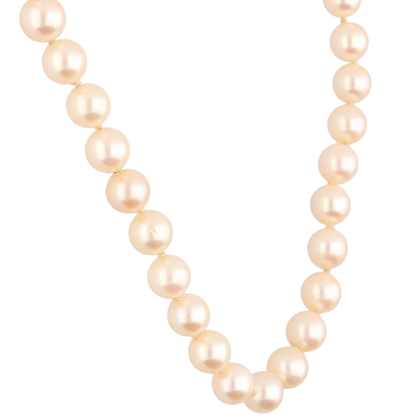 18Carat White Gold 18"" Natural Pearl Necklace (7mm Wide)