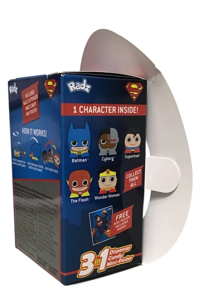 Raro Superman Colecionável - Radz Mini Dispensador de Doces com Bônus - Novo em folha - Imagem 2 de 3