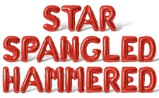 STAR SPANGLED HAMMERED Letter Balloon Banner - 4th Of July Party Decorations