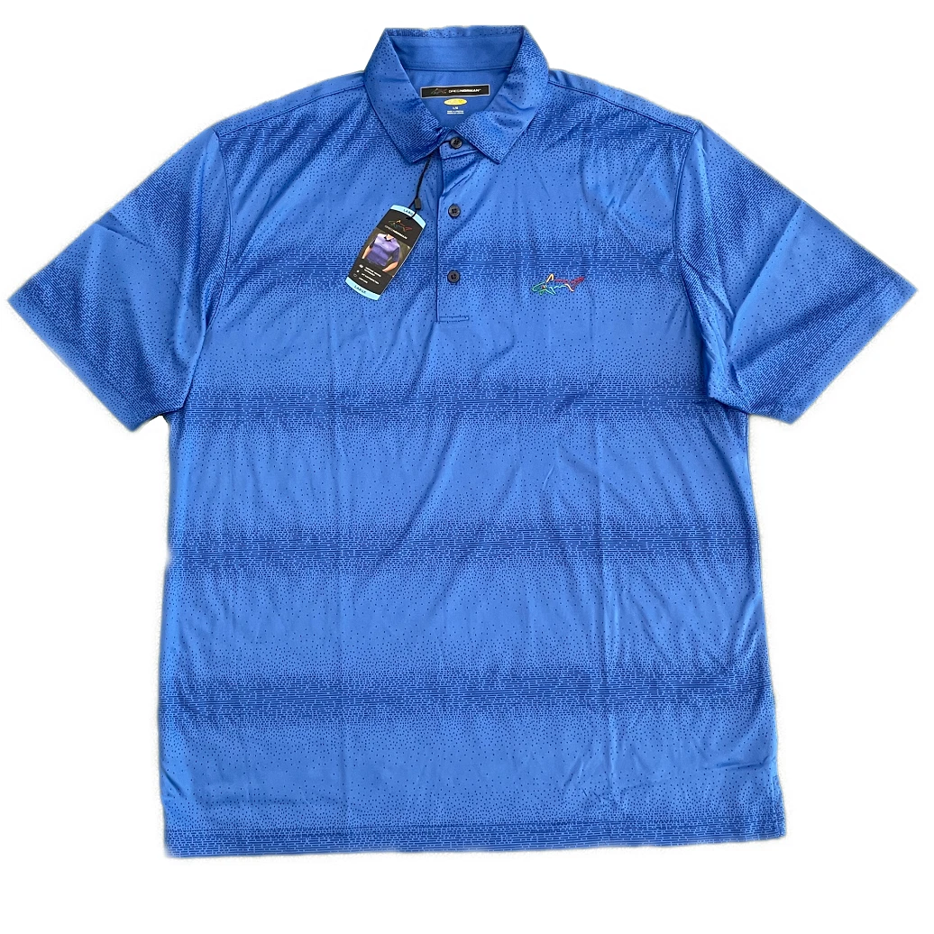 Greg Norman Play Dry Polo - Deep Blue Royal Stripe, Pick Size Golf Shirt NWT