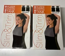 2 Neoprene Slimming Body Shaping Suit Tops Hourglass Tank Slim Trim Tone XXL