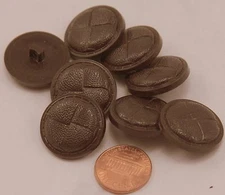 Lot of 8 Domed Dark Brown Plastic Shank Buttons 7/8" 23mm  # 6676