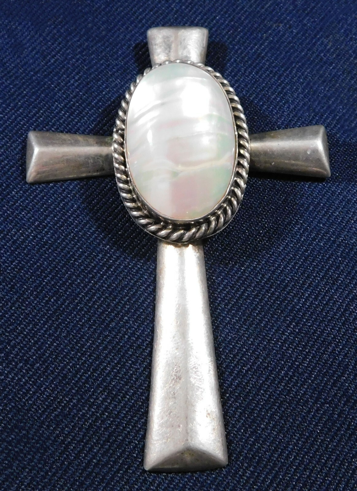 NATIVE AMERICAN STERLING White SHELL HANDMADE Vin… - image 1