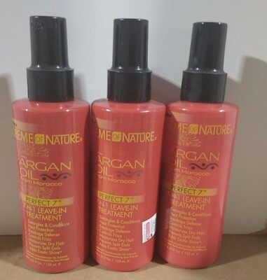 3 PACK BL Creme Of Nature Argan Oil Leave-In 7-N-1 Treat. 4.23oz 