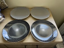 * SALE*  4 X Dinner Dessert DESIGNER  Plates Ceramic Plate Set -22cm Psychedelic