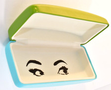 Kate Spade New York Glasses Case Blue Green Clamshell Hard Eyeglass Sunglass