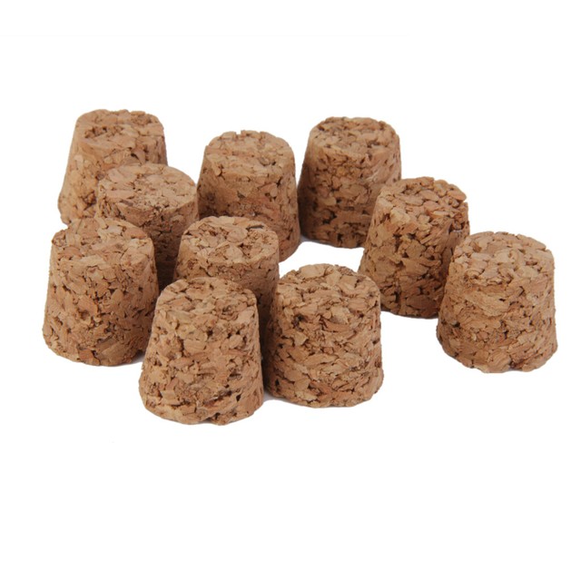 10Pcs 15mm Tapered Natural Wood Cork Bottle Stoppers Wine Corks Crafts