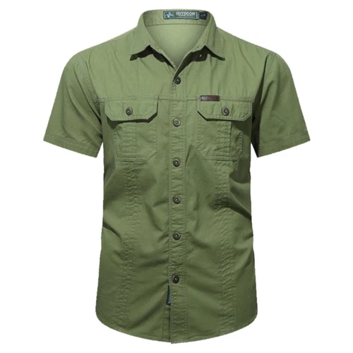 Hombres Camisas de Verano Camisas de Manga Corta Informales Camisa de Playa con Botones con Bolsillo - Imagen 26 de 54