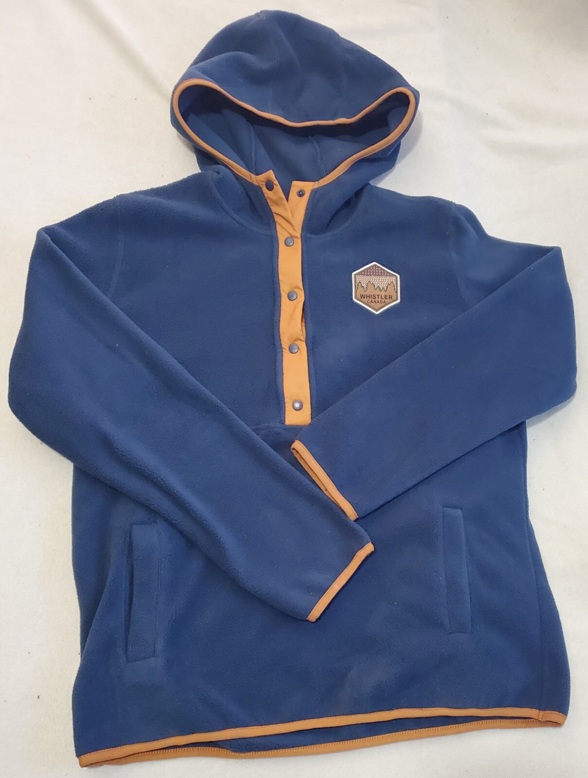 Initial Attraction Whistler CANADA Button Blue Ye… - image 1