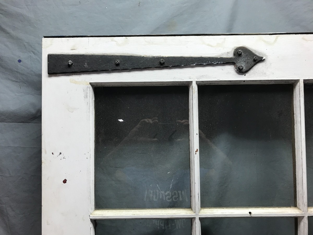 Vintage Solid Wood Dutch Door 9 Lite 36x79 Shabby White Entryway