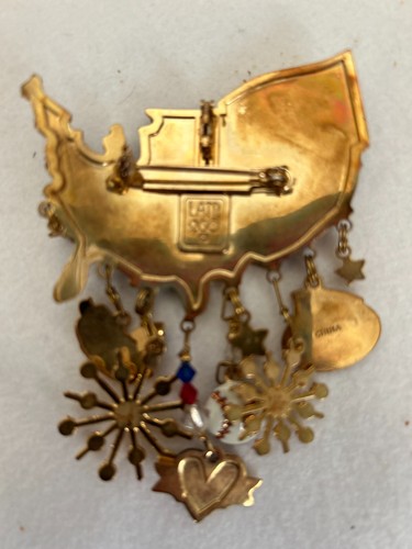 Vintage Taylor Latr Patriotic Flag Dangle Charm Bracelet - Picture 4 of 4