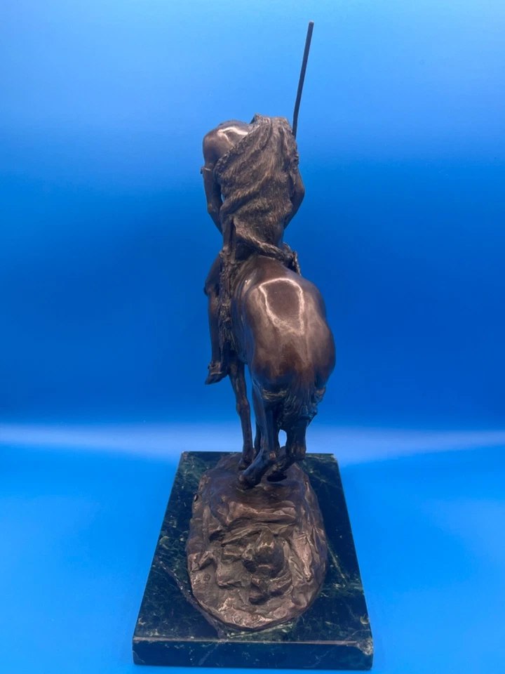 Vintage 1979 Bronze End Of The Trail Native Figure Signed - Image 4 of 4