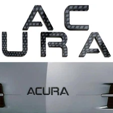 Carbon Raised Plastic Letters Inserts Acura TL 2004-2008 Front Bumper