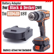 For Black & Decker 20V Lithium Battery Adapter to RIDGID 18V AEG Cordless Tools