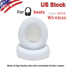 2xearpads for Beats Studio 2 3 Wireless Headphones leatherette pad Ear WHITE NEW