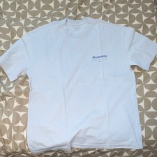 AllSaints Men's Light Blue Cotton Logo Graphic Crew Neck T-Shirt Size S