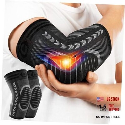 2 Pack Tennis Elbow Brace for Tendonitis and Tennis Elbow,Golfers Medium Grey