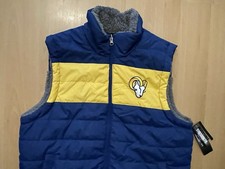 Chaleco reversible Los Angeles Rams talla mediana azul/amarillo cremallera completa fútbol americano NFL