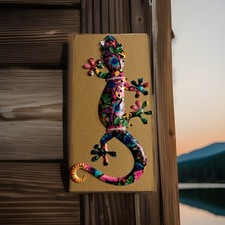 Wanddeko | Bunter Gecko |Eidechse |Deko | Weltbild |30cm - NEU