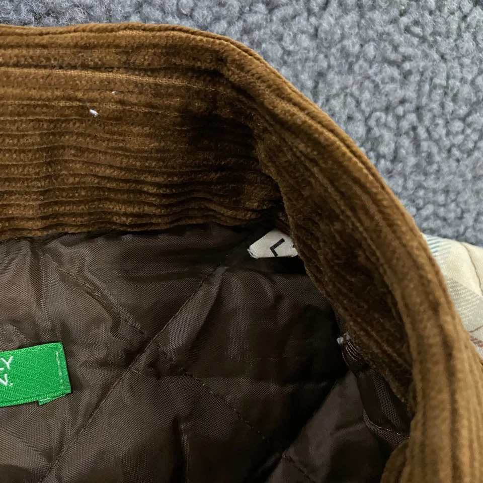 Shirt Jacket Mens Large Flannel Quilt Lined Corduroy Plaid Snap Button VTG Italy - Image 4 of 4