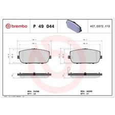 Satz Bremsbeläge Bremsklötze hinten für Fiat 124 348 | 23922619